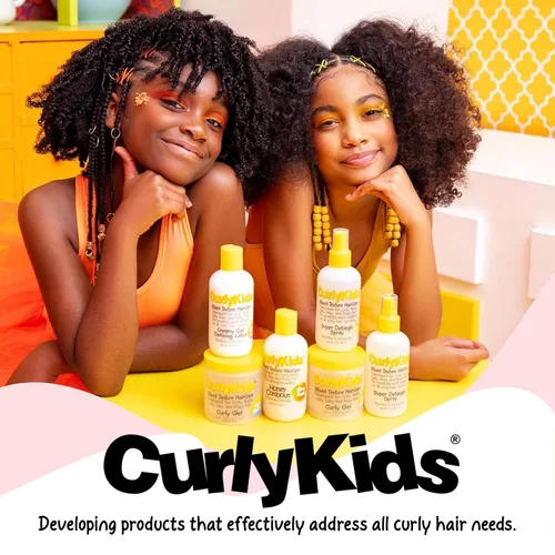 Miniatura 7 de CurlyKids Paquete de spray súper desenredante con spray desenredante para el cabello, champú para niños, acondicionador, gel y crema para cabello