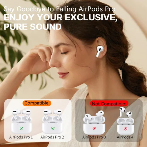 Miniatura 4 de KASOTT Almohadillas de espuma viscoelástica para AirPods Pro de 1ª y 2ª generación, goma de silicona líquida mejorada, aislamiento de ruido Negro