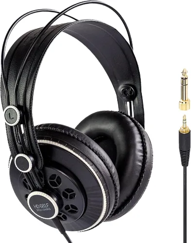Superlux HD681F - Auriculares de diadema para monitor de estudio con cable, semi-abierto con controlador de neodimio de 50 mm, sonido vocal dulce,