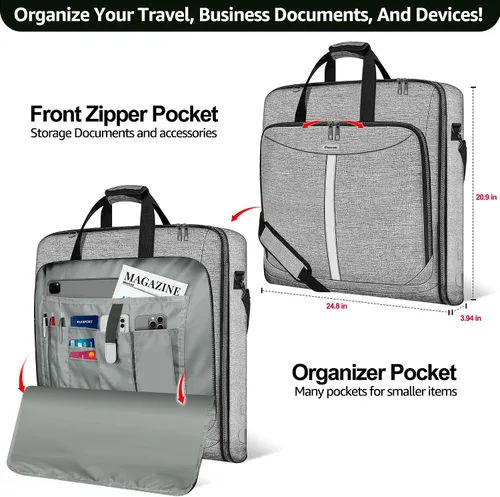 Miniatura 3 de Bolsa de mano para ropa bolsa de viaje grande bolsa de viaje para fin de semana bolsa de vuelo con bolsa de zapatos para hombres y mujeres