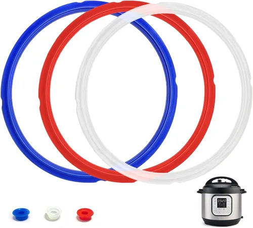 Miniatura 12 de Paquete de 3 anillos de sellado de silicona para olla instantánea de 3 cuartos de galón, anillos de sellado de junta de silicona de repuesto, 3
