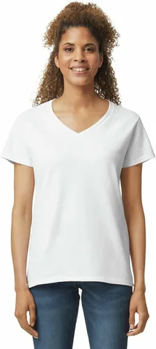 Miniatura 2 de Gildan - Camiseta para mujer con cuello en V de algodón pesado, paquete con 2