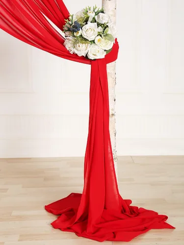Miniatura 6 de 2 paneles de cortinas de tela de gasa para arco de boda, paneles de cortina de telón de fondo de fiesta, decoración de ceremonia y recepción
