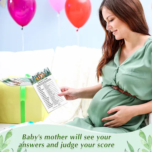 Miniatura 7 de Gersoniel Juego de 135 tarjetas de juego para baby shower, diseño de animales del bosque, baby shower, juego de 5 (25 tarjetas cada uno) con 10