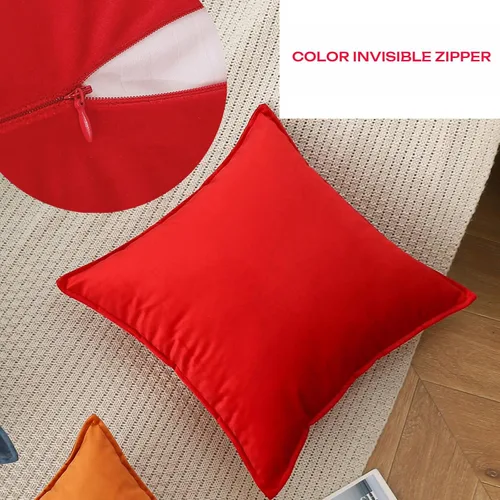 Miniatura 3 de JIAHANNHA Fundas de cojín de terciopelo rojo 12x20 pulgadas Paquete de 2 suaves fundas de cojín cuadradas decorativas para sofá, sillón, cama, sala