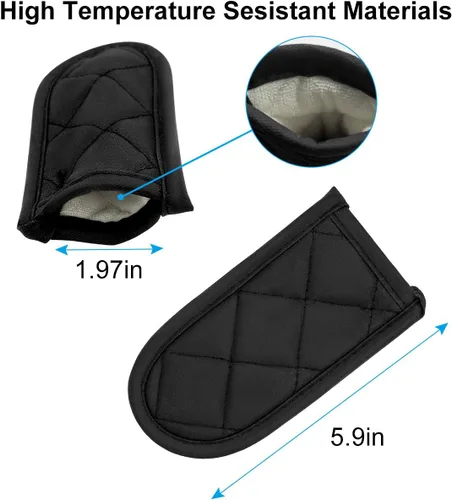 Miniatura 3 de Evoio Fundas de mango de sartén de hierro fundido, fundas para mango de olla, resistentes al calor, resistentes al calor, fundas para mango Negro