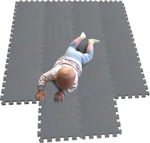Miniatura 23 de MQIAOHAM® Alfombras de Juego tipo Rompecabezas de 18 Piezas, Alfombra de Juego Suave para Bebés, Baldosas de Espuma Entrelazadas para Niños, Café