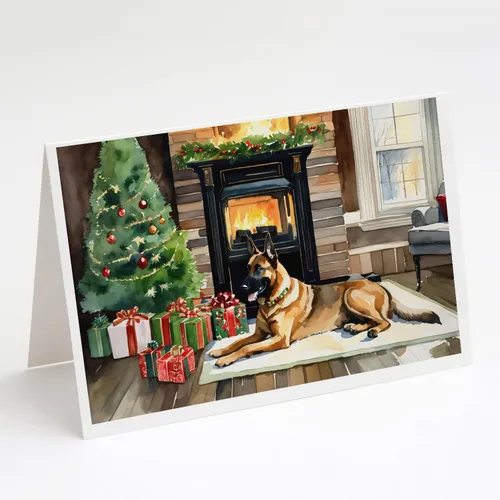 Miniatura 157 de Caroline's Treasures DAC2753GCA7P Paquete de 8 tarjetas de felicitación navideña acogedora de Husky siberiano Tarjetas en blanco con sobres