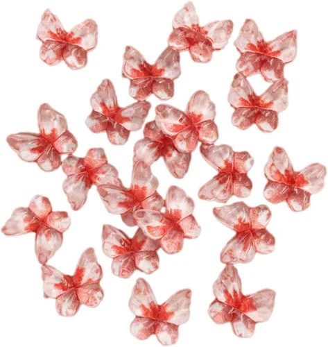 Miniatura 18 de Diamantes de imitación de mariposa con parte trasera plana, 80 unidades de 0.394 pulgadas, dijes de mariposa de resina para uñas, adornos, álbumes