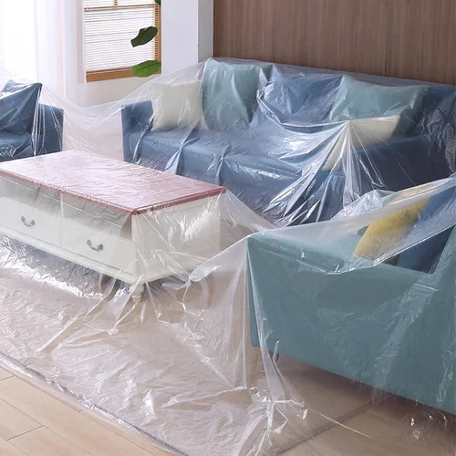 Miniatura 3 de 5 hojas de paños de plástico, cubierta de plástico para pintura de plástico, cubierta de plástico impermeable, antipolvo, funda de sofá para pintar