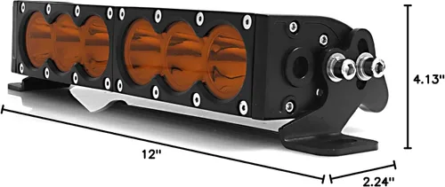 Miniatura 9 de AngelMa Barra de Luz LED de 12 Pulgadas 60W Ámbar Súper Brillante Spot Todoterreno de Una Sola Fila IP68 Impermeable para Cualquier Automóvil Camión