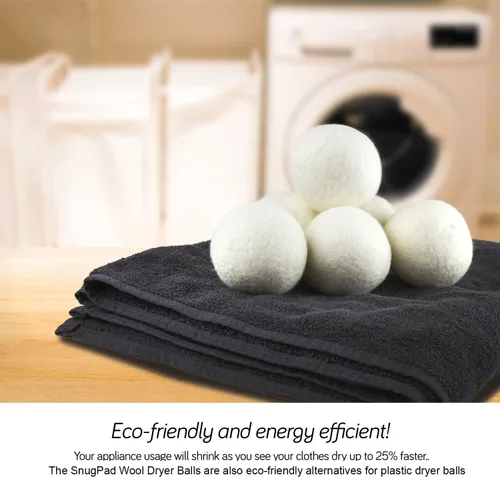 Miniatura 3 de Bolas de secado de lana SnugPad, tamaño XL, paquete de 6 unidades, suavizante de tela natural 100% orgánico de Nueva Zelanda premium, libre