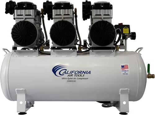 California Air Tools 20060CAD Potente compresor de aire ultra silencioso y sin aceite de 6.0 HP, tanque de 20 galones, nivel de ruido de 78 dB, con