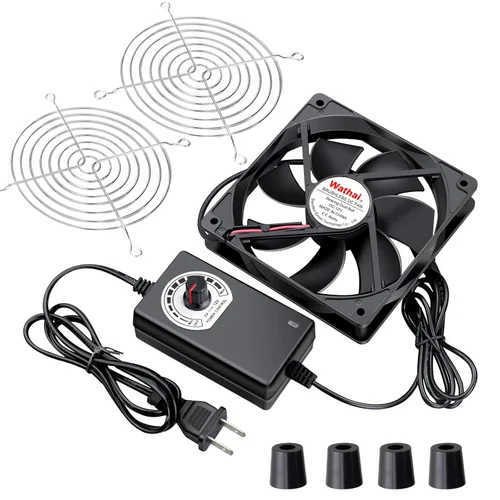 Miniatura 8 de Wathai - Ventilador de 140 mm x 25 mm para computadora con enchufe de CA 110 V 120 V 220 V 240 V, controlador de velocidad variable para bricolaje