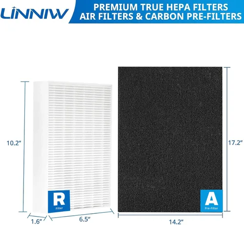Miniatura 2 de Filtro HEPA HPA300 de repuesto para purificadores de aire Honeywell serie HPA300, HPA200, HPA100, HPA090, reemplazar #HRF-R3, #HRF-R2, #HRF-R1