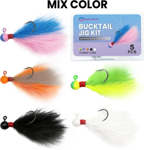 Miniatura 6 de Kit de plantillas de pesca de cangrejo de colores mixtos, plantillas de marabú atadas a mano para trucha Magne, 1/64-1/4oz, señuelos de agua