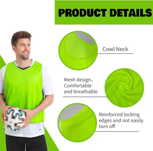 Miniatura 2 de 12/24/48PCS Pinnies Youth Team Pennies para Deportes Niños y Chalecos Scrimmage para Fútbol Baloncesto Jersey Practice