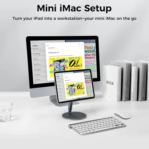 Miniatura 7 de BENKS Soporte magnético para iPad Air de 11 pulgadas M3/M2 y Air 4ª/5ª, iPad Pro de 11 pulgadas de 1ª/2ª/3ª/4ª generación, base giratoria de 360°