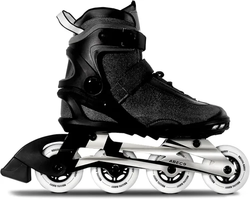 Miniatura 7 de Inline Skates PRO para mujer adulta, rodamientos ABEC-9 con forro transpirable para hombre y mujer, freno opcional, talla W 6-9, negro