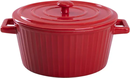 Miniatura 9 de WHJY Cacerola de cerámica azul colorida con tapa, cacerola de cerámica de 1 cuarto para hornear al horno