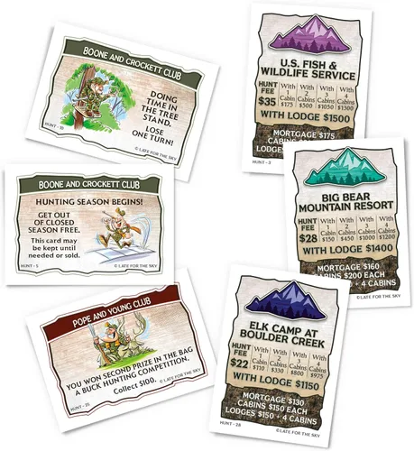 Miniatura 3 de Late for The Sky Juego de mesa Hunting-Opoly - Juego de comercio de propiedades familiares de estrategia de caza para 2 a 6 jugadores, mayores de 8