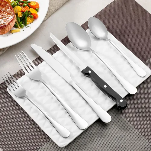 Miniatura 6 de Juego de 8 cucharaditas, cubiertos de cucharas de acero inoxidable de grado alimenticio, cucharas de té, cucharas de postre duraderas, cuchara