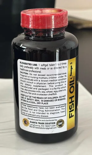 Miniatura 3 de Aceite de pescado Omega 3 - Suplementos de aceite de pescado puro de triple fuerza Omega 3, apoya el cerebro, el hígado, el corazón y la inmunidad