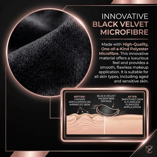Miniatura 4 de BLEND & SNAP - Esponja de maquillaje triangular de terciopelo grande para una cobertura suave e impecable, esponja secante para base