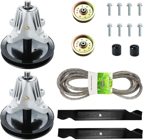 Kit de reconstrucción de cortacésped para Cub Cadet 46" cubierta LTX1045 LTX1046 LTX1046VT, reemplaza para husillo 618-04865, polea tensora