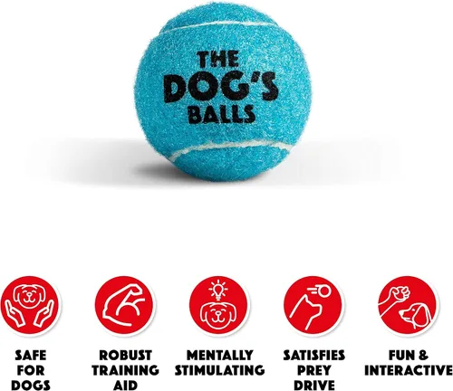 Miniatura 6 de The Little Dog's Balls - Pelotas de tenis para perros pequeños y cachorros, color azul, paquete de 6, pelotas de fieltro no abrasivas, núcleo