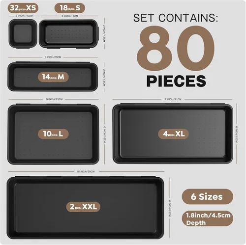 Miniatura 4 de 【Actualizado a 6 tamaños】Organizador de caja de herramientas A-LUGEI,【Se adapta a más de 100 herramientas】Juego de divisores de bandeja