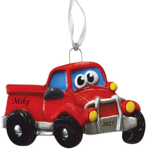 Adorno personalizado 2024 para camioneta, juguetes para árbol de Navidad, decoración artesanal personalizada para niños