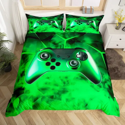 Miniatura 18 de Funda de edredón con estampado de mando de videojuegos para niños, tamaño individual (sin edredón), juego de ropa de cama Play Gamer para niños
