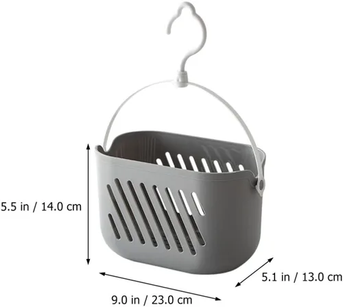 Miniatura 3 de DOITOOL Organizador de 2 cestas de almacenamiento colgantes de cocina con gancho giratorio versátil de plástico para ducha y soporte de cocina