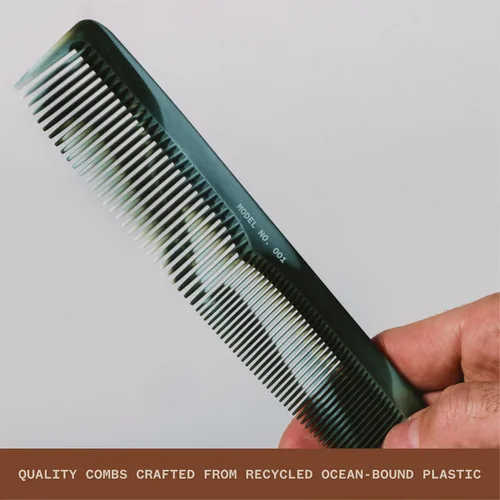 Miniatura 2 de WAVEY Peine de pelo de calidad para hombres y mujeres, plástico océano reciclado, 7 pulgadas de largo, perfecto para el hogar y los viajes, dientes