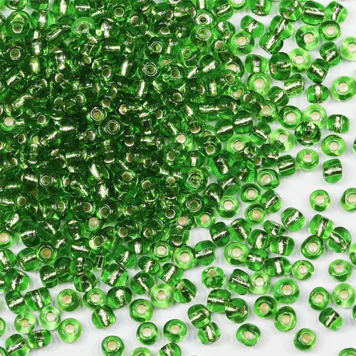 Miniatura 126 de Cuentas de semillas doradas transparentes de 4 mm al por mayor para hacer joyas, 110 gramos, aproximadamente 1600 piezas, cuentas de vidrio 6/0