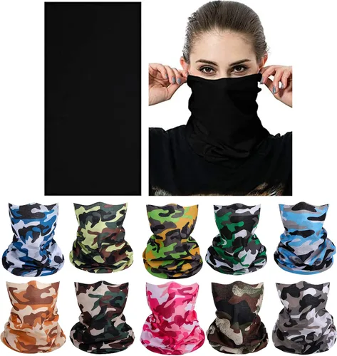 Miniatura 7 de Mascarillas de Polaina para el Cuello, Bufanda en Tubo, Bandanas Sin Costuras, Pañuelos para el Rostro, Cubierta Multiusos para la Cabeza