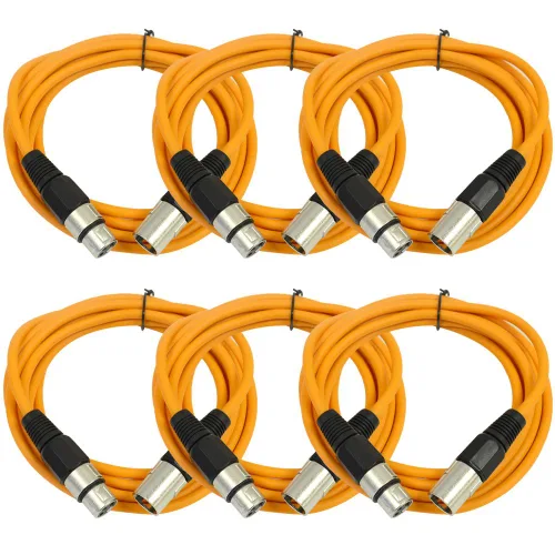 Miniatura 24 de Seismic Audio SAXLX-2Brown-Paquete de 6 cables de conexión XLR de 2 pies marrones - Cables de micrófono - Cables XLR macho a hembra - 2 pies