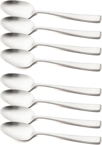 Miniatura 10 de Cuchillo de cena de 8 piezas, acero inoxidable 18/10 de plata mate para el hogar, restaurante, fiesta, uso diario de mantequilla (9 pulgadas)