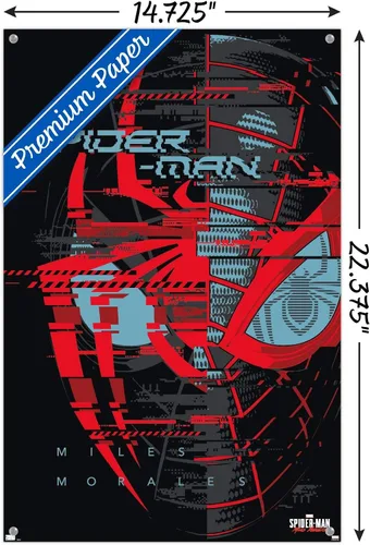 Miniatura 3 de Trends International Marvel's Spider-Man: Miles Morales - Póster de pared Glitch, 14.72 x 22.37 pulgadas, paquete de póster premium y alfiler