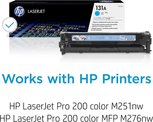 Miniatura 2 de HP Cartucho de tóner cian 131A Funciona con HP LaserJet Pro 200 color M251 Series, HP LaserJet Pro 200 color MFP M276 Series CF211A