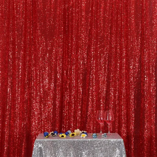 Miniatura 16 de Poise3EHome Cortina de Fondo de Lentejuelas Azul Bebé, Cortina de Fondo de Fotografía de Lentejuelas de 8 pies x 10 pies para Decoración de Fiestas