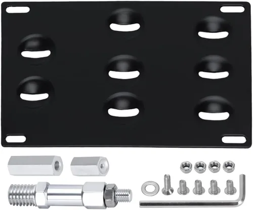 Miniatura 2 de PTNHZ Soporte de Placa de Matrícula de Gancho de Remolque de Parachoques Delantero de Aluminio Compatible con BMW F-Series 11-on F30 F31 F10 F11 F07