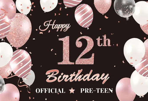 Miniatura 9 de Globos de cumpleaños número 12, globos oficiales para preadolescentes, globos de látex con confeti y cinta para el cumpleaños número 12 de un chico