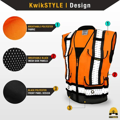 Miniatura 2 de KwikSafety - Charlotte, NC - GODFATHER Safety Vest [CUSHIONED COLLAR + TABLET POCKET] ANSI OSHA