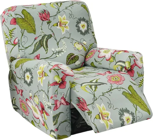 Miniatura 25 de KRFOONN Fundas elásticas para sillón reclinable con estampado, fundas para sillas reclinables de 4 piezas, fundas para sillón reclinable Lazy Boy