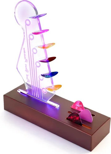 Soporte para Púas de Guitarra con Luz LED, Con 7 Colores de Luz LED USB Alimentado, Display de Púas de Guitarra de Acrílico, Accesorios para