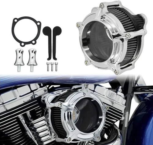 Miniatura 18 de Filtro de aire CNC para motocicleta Filtro de aire Limpiador de sistema de admisión (D-Para M8 Touring 17-23, Softail 18-24)