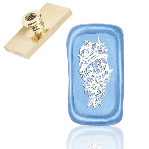 Miniatura 8 de CRASPIRE Sello de cera de repuesto de flor y espada, sello de cera de sellado vintage, cabezas cuadradas, solo sin asa para sobres de cartas