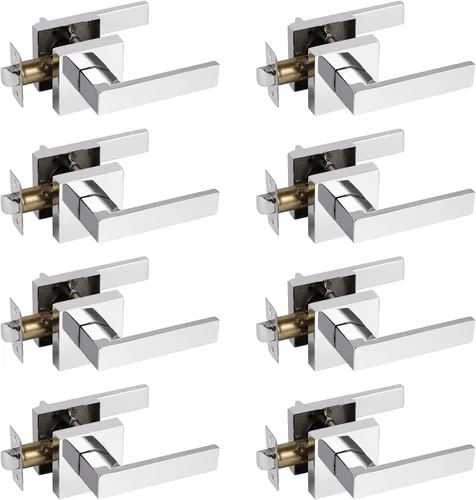 Miniatura 63 de Probrico Paquete de 4 manijas de puerta simuladas en negro mate, manijas interiores que no giran, manijas reversibles resistentes para interiores